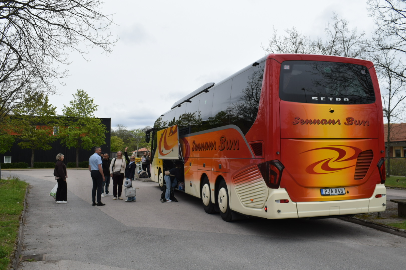 Bussen lämnar Getinge